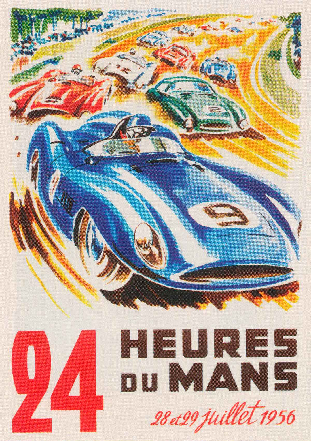 1956 Heures Du Mans Vintage Racing Poster Art - Style My Wall,frame
