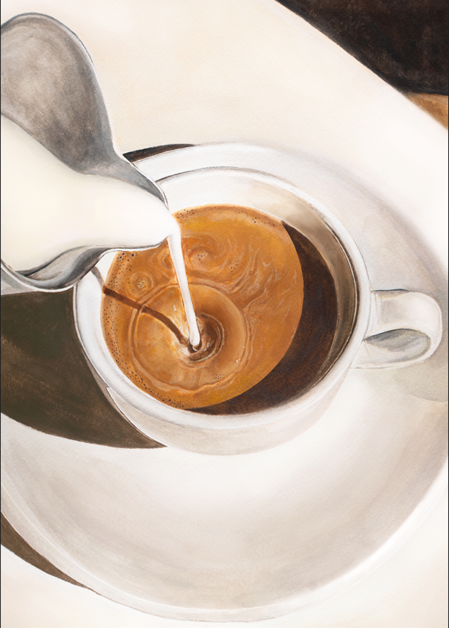 Morning Coffee Art Print by Julia Ockert,frame