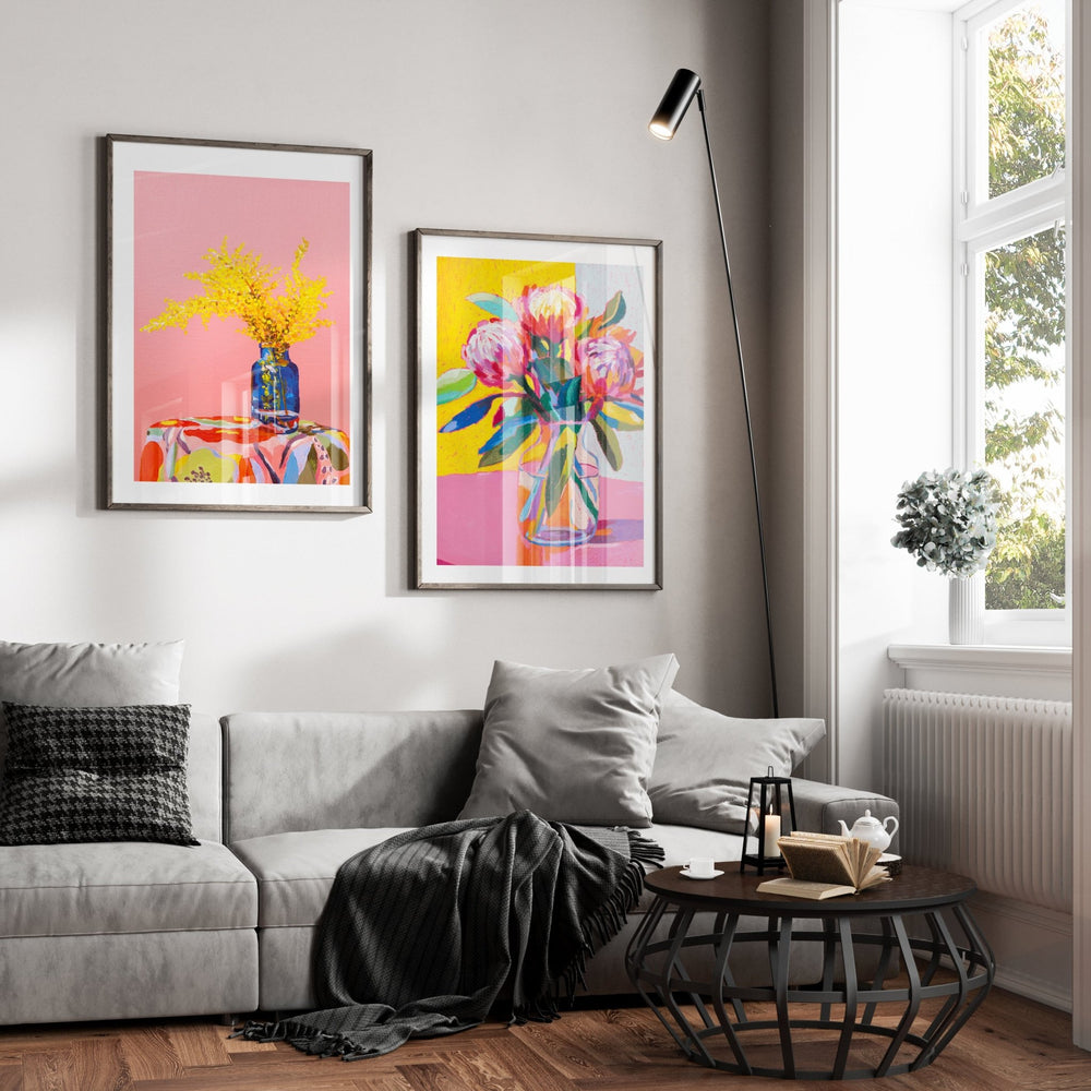 A Playful Floral Pair by Julia Ockert wall - art - picture - poster