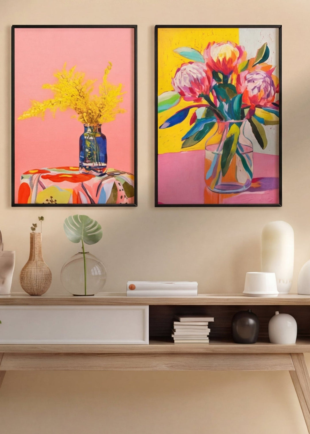 A Playful Floral Pair by Julia Ockert wall - art - picture - poster