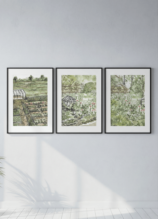 A Trio of Gardens by Josephine Wianto wall - art - picture - poster