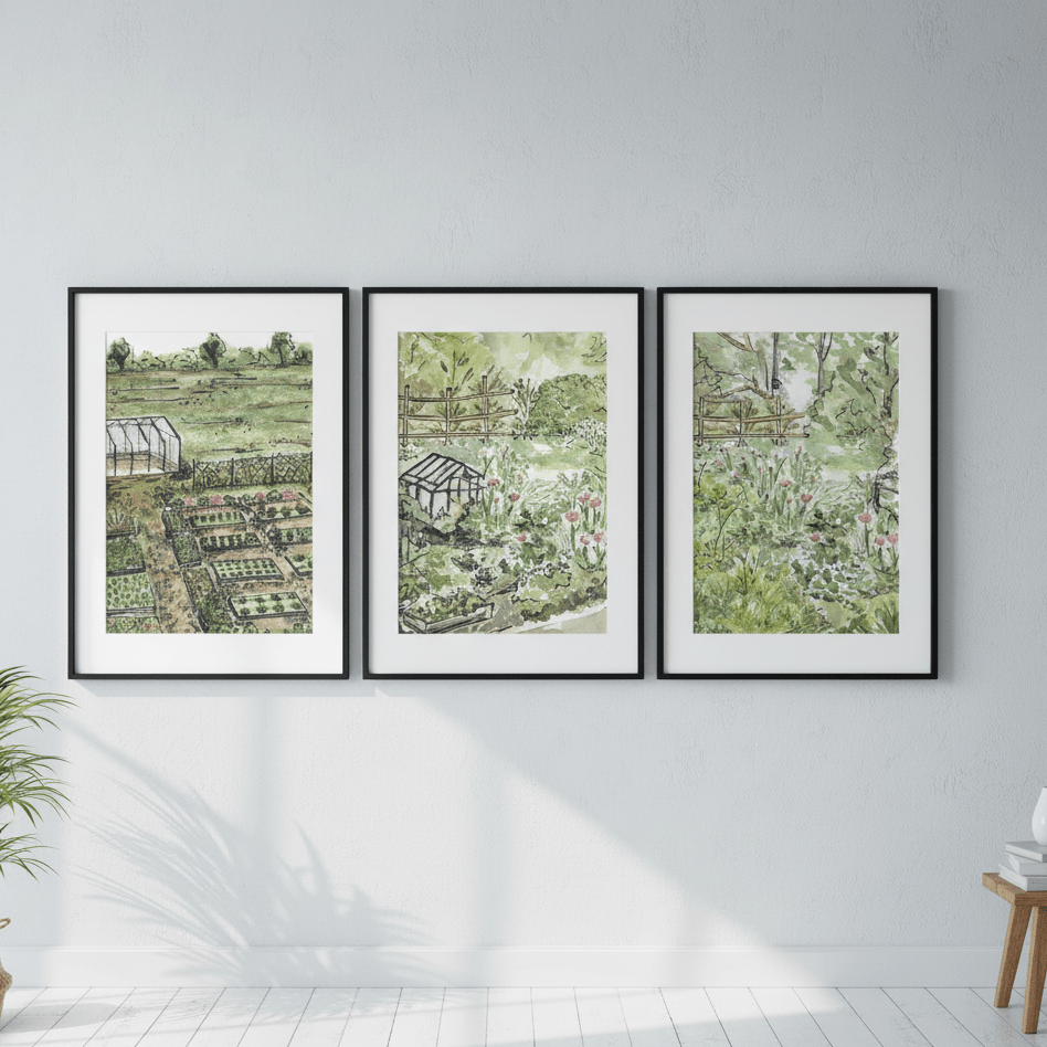 A Trio of Gardens by Josephine Wianto wall - art - picture - poster