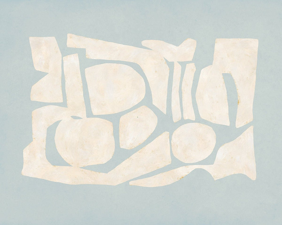 Abstract Light Blue Landscape Art by Maison Bootsy - Style My Wall,frame