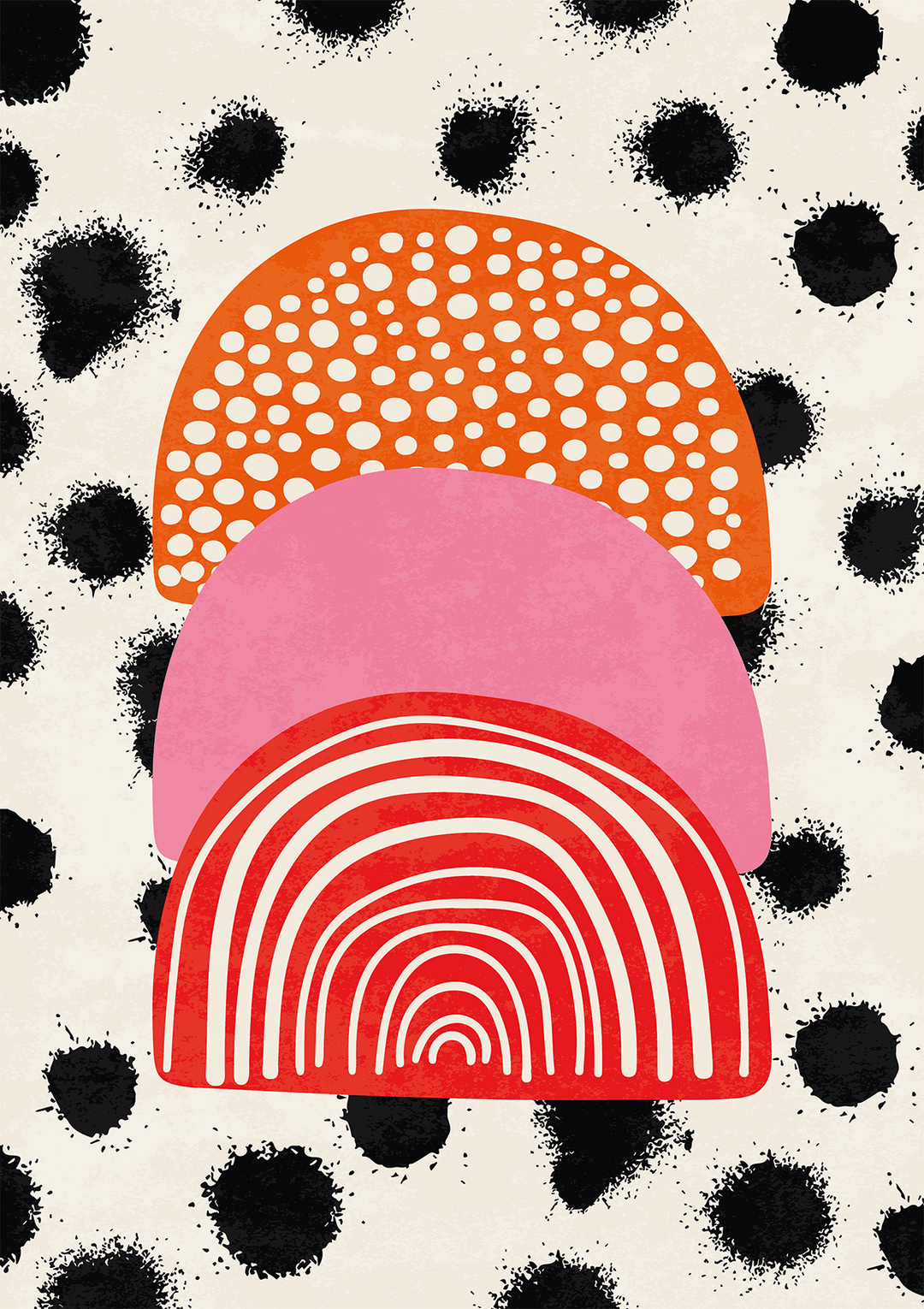 Abstract PolkaDot Pink Wall Art Rising - Style My Wall,frame