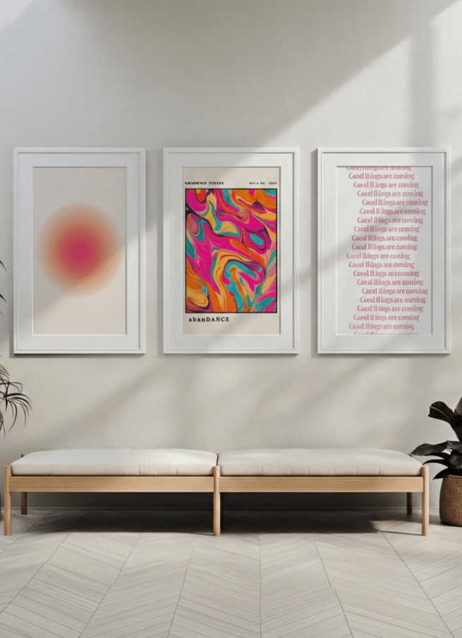 Abundance Retro Series Trio Set wall - art - picture - poster
