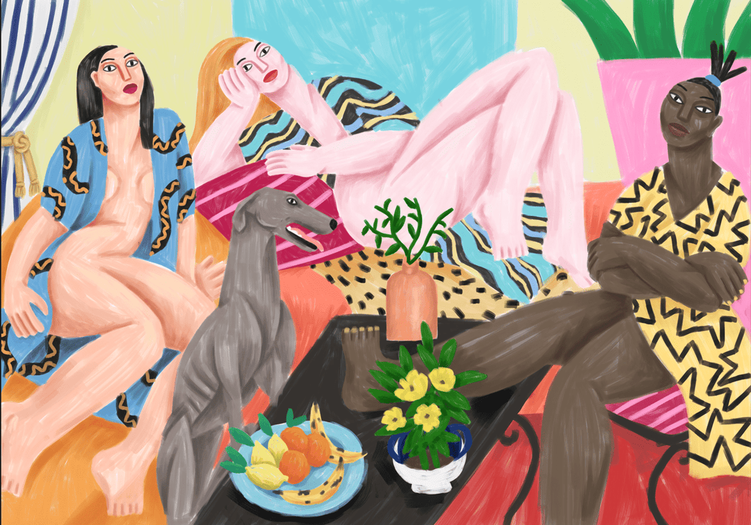 Afternoon with the dog by Cédric Pierre-Bez,frame