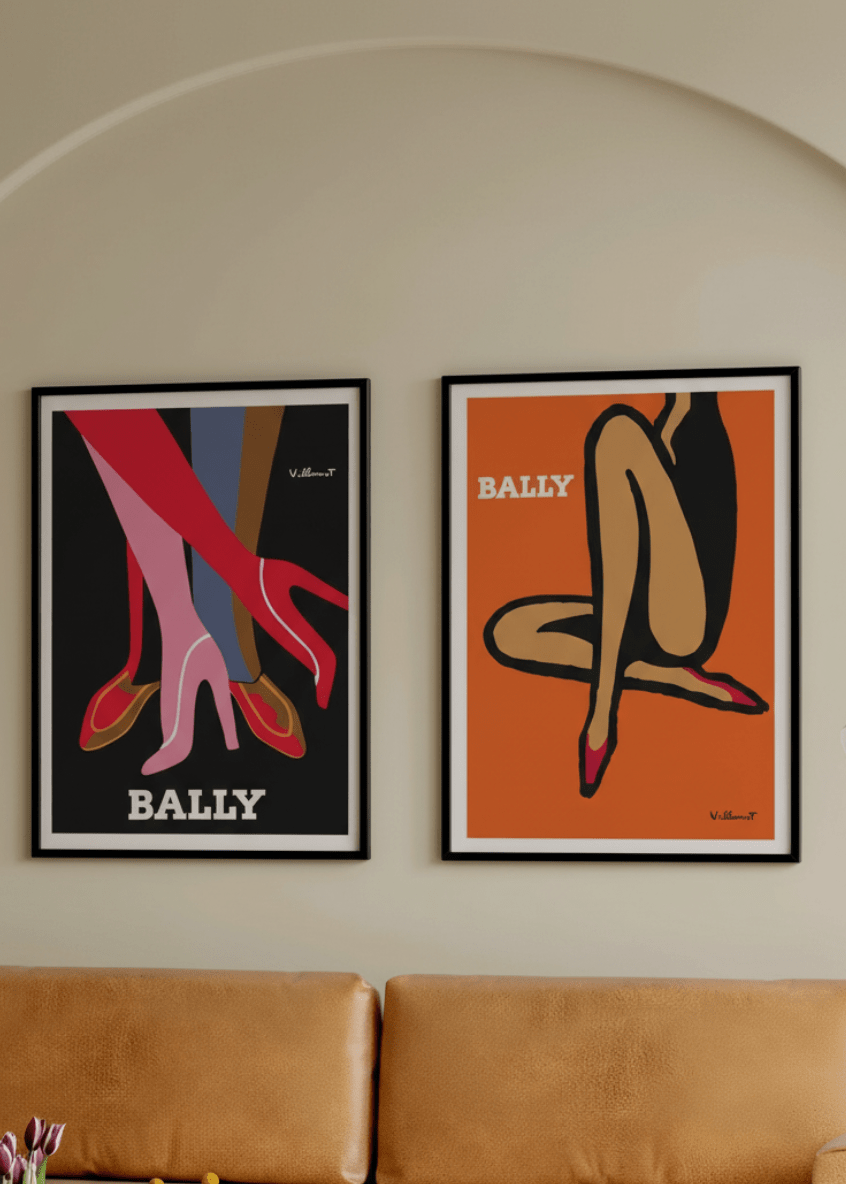 Bally Orange Legs & Feet by Bernard Villemot - Set of 2 Wall Art wall - art - picture - poster