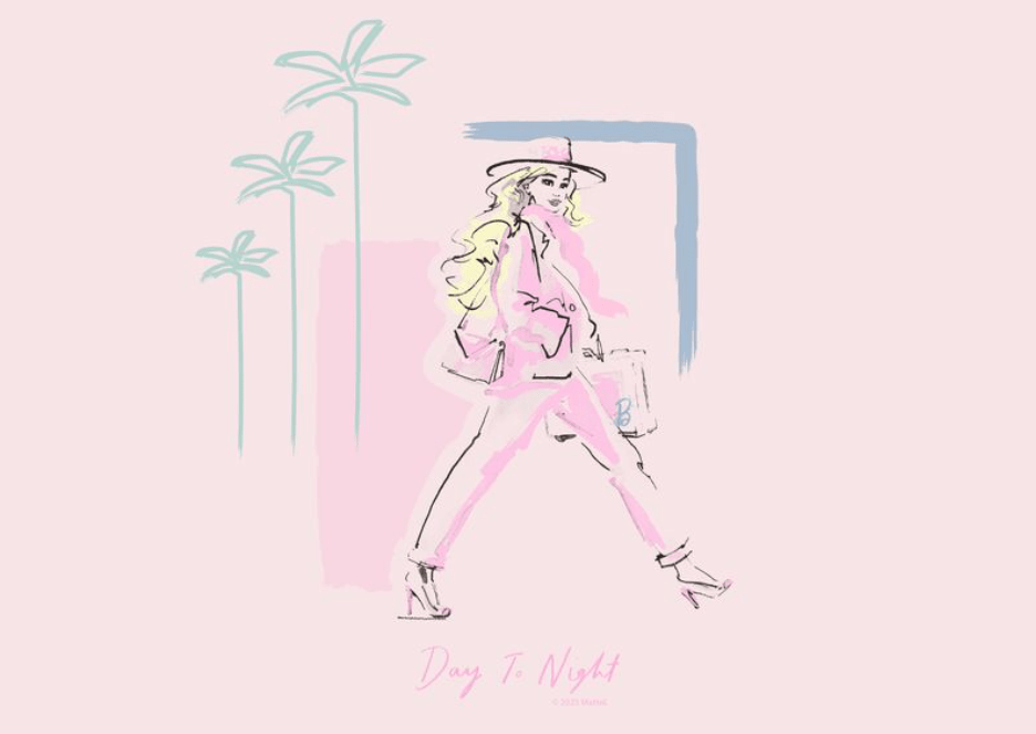 Barbie Day To Night Landscape Wall Art Print,frame