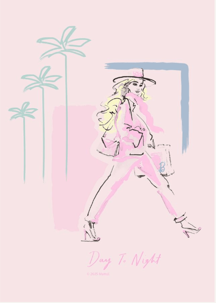 Barbie Day To Night Portrait Wall Art Print,frame