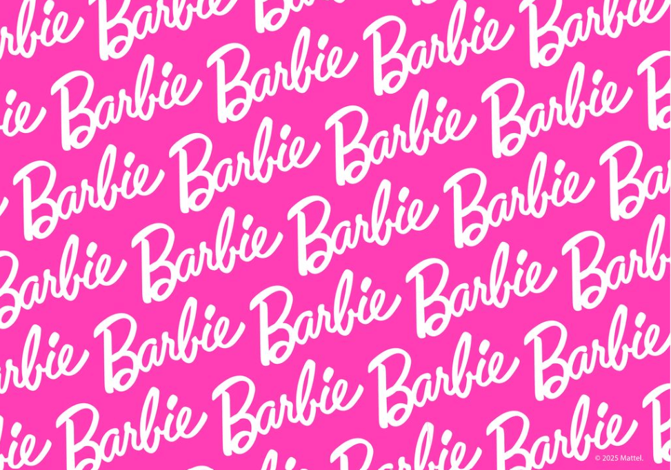 Barbie Pink and White Logo Landscape Print,frame