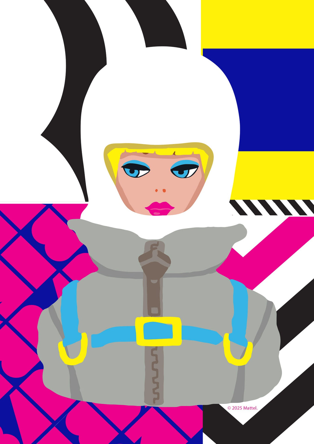 Barbie Pop Art Cubism Wall Art Print frame