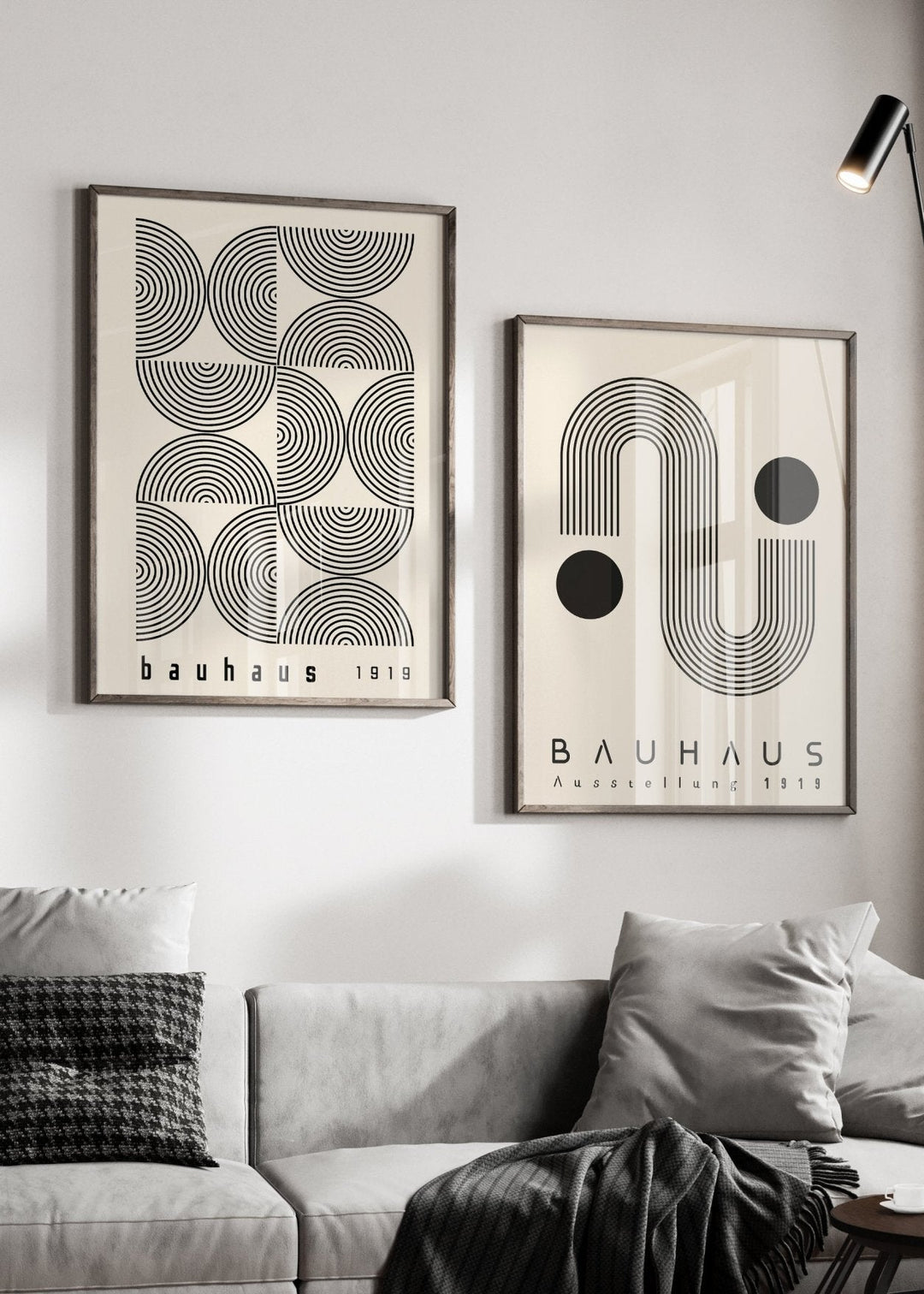 Bauhaus Abstract Line Art Work - Set of 2 Wall Art - Style My Wall