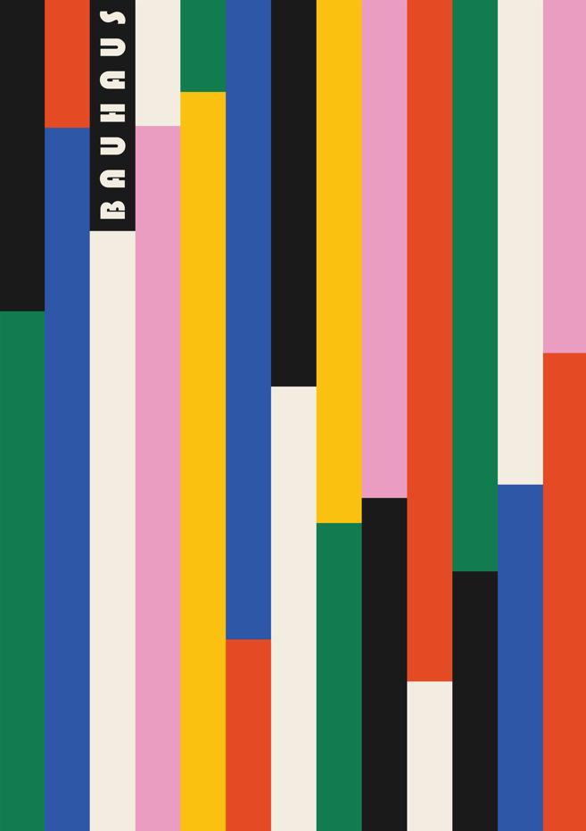 Bauhaus Coloured Vertical Retro Lines frame