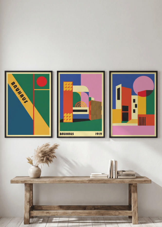 Bauhaus Trio School of Arts Abstract Wall Art wall - art - picture - poster