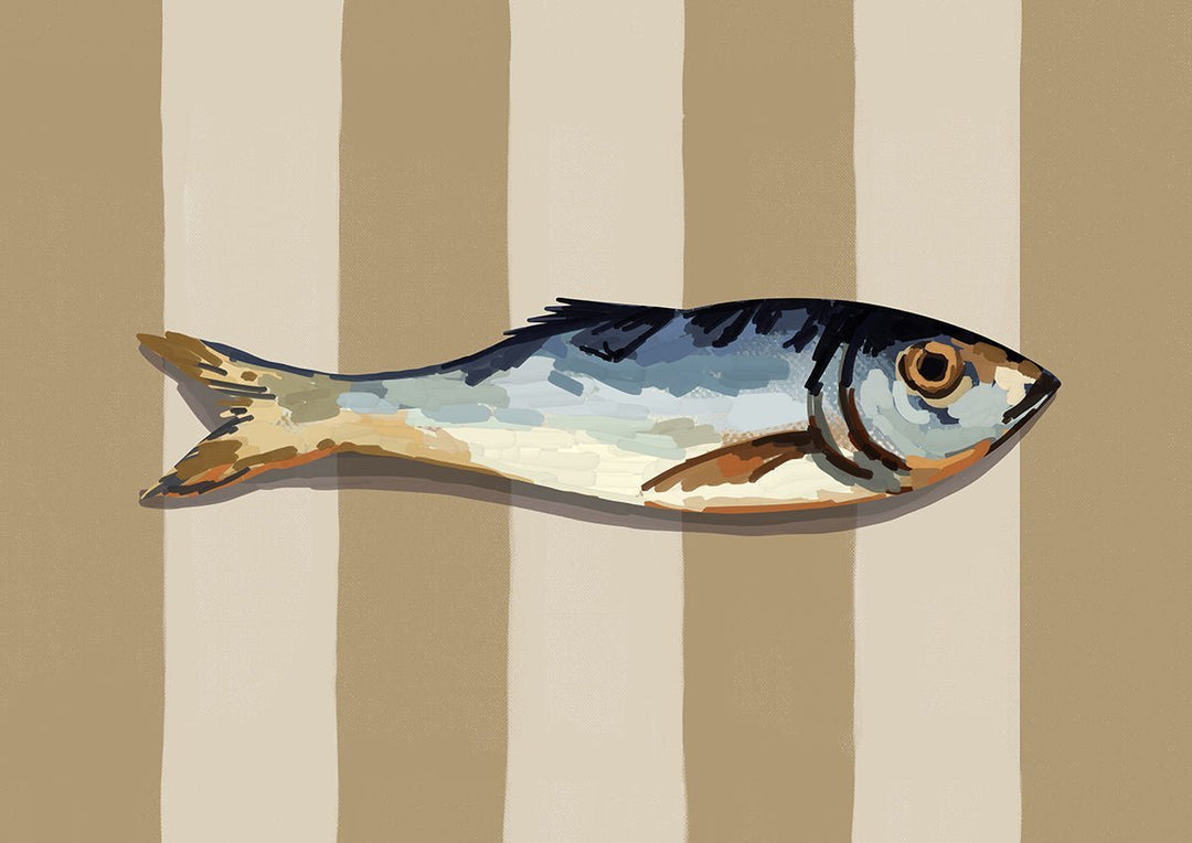 Beige Fish Lunch Artwork - Style My Wall,frame