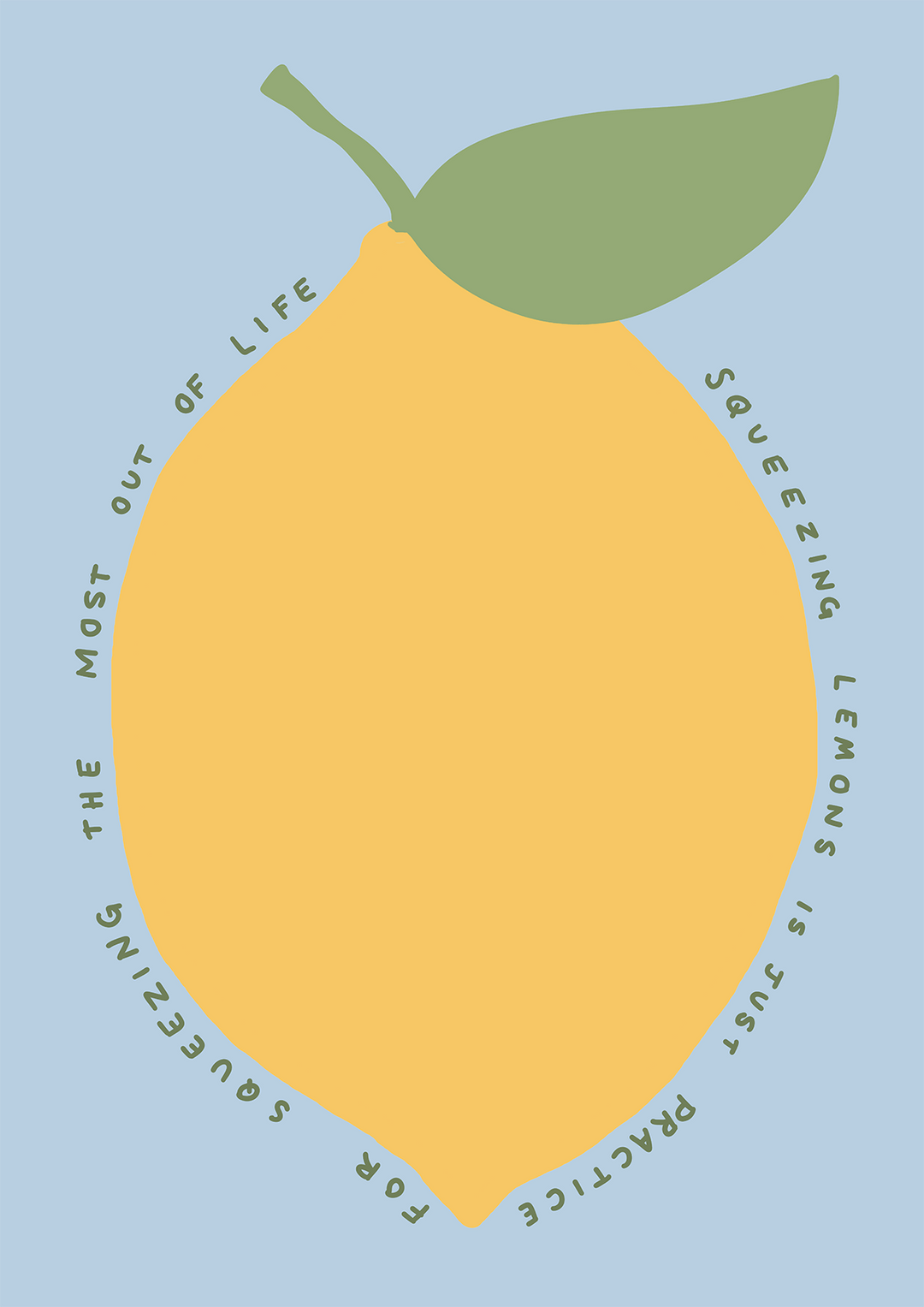 Blue Lemon Squeeze Quote by Lucia Sankovic - Style My Wall,frame