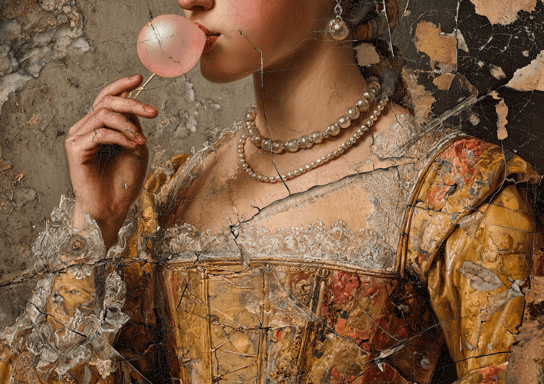 Bubblegum Pop Renaissance Landscape Art  frame