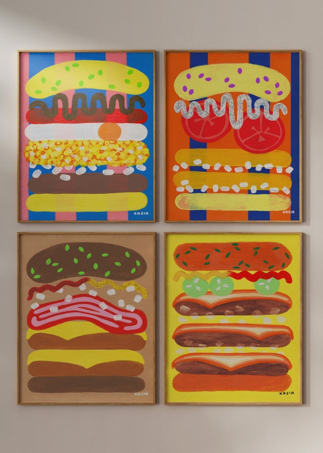 Burger Bonanza Set of 4 Illustrations by Kasia Sykus wall - art - picture - poster
