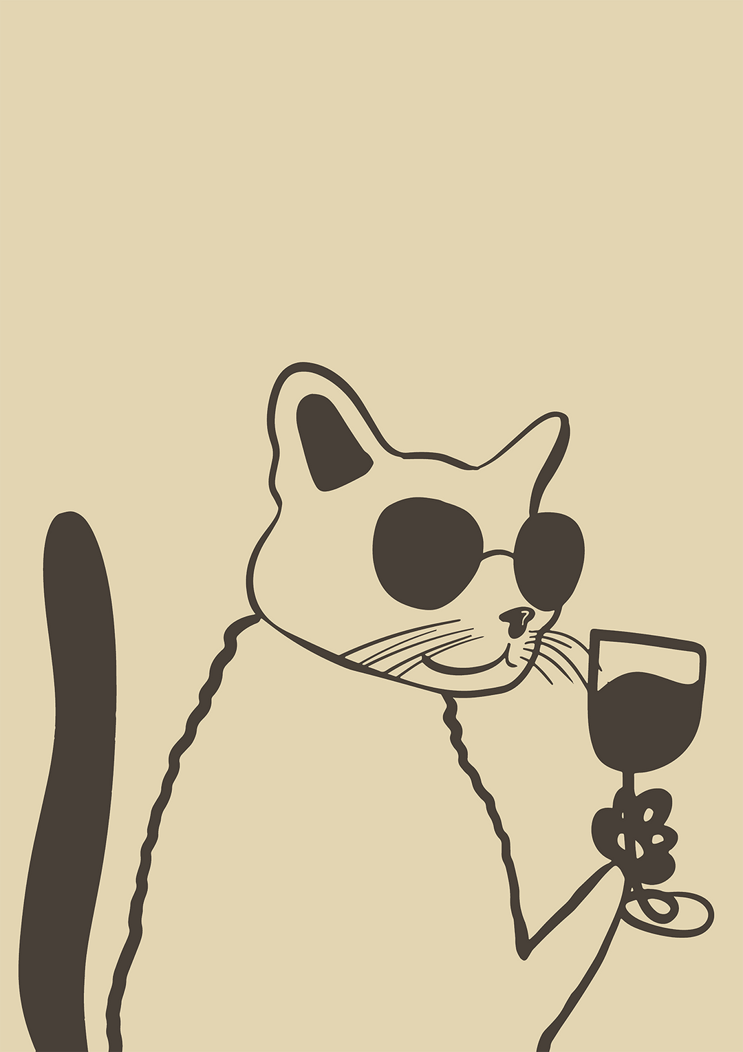 Cat Vino Wine Artwork - Style My Wall,frame