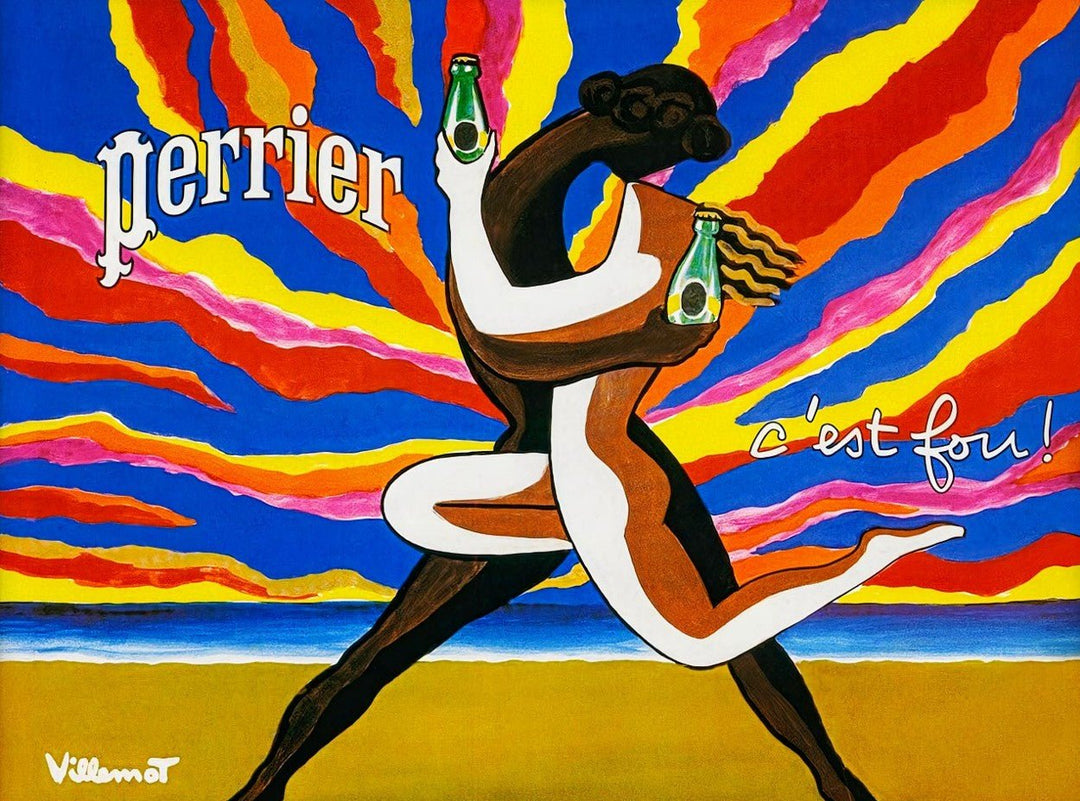 C'est Fou Perrier Landscape Vintage Poster frame