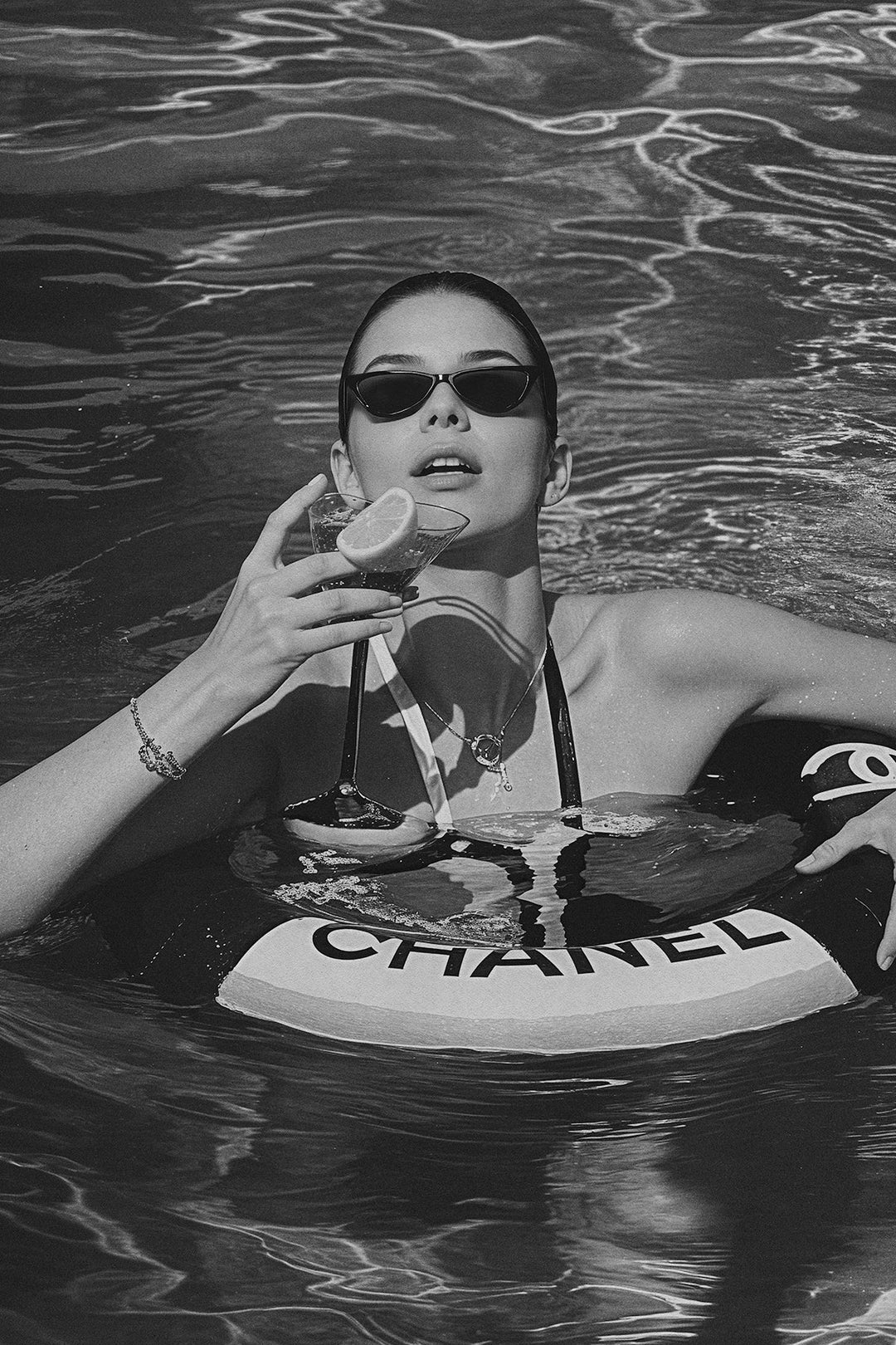 Chanel Pool Party Cocktail Sip Black and White - Style My Wall,frame