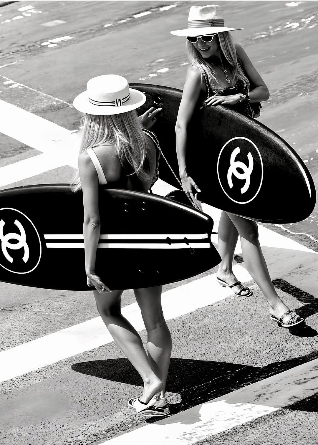 Chanel Surfer Girls Crossing Street Photograph - Style My Wall,frame