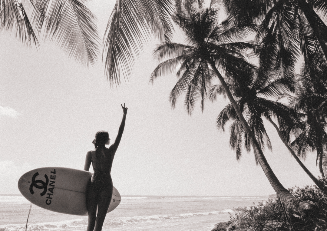 Chanel Vintage Surfer Girl Fashion Wall Art frame