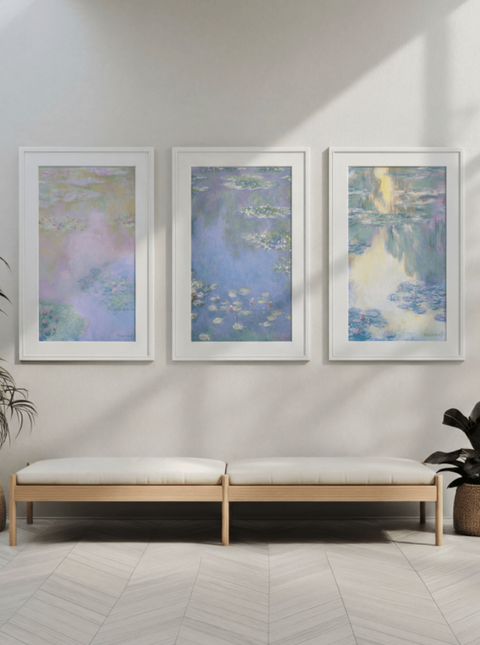 Claude Monet Exhibition Water Lillies Trio wall - art - picture - poster