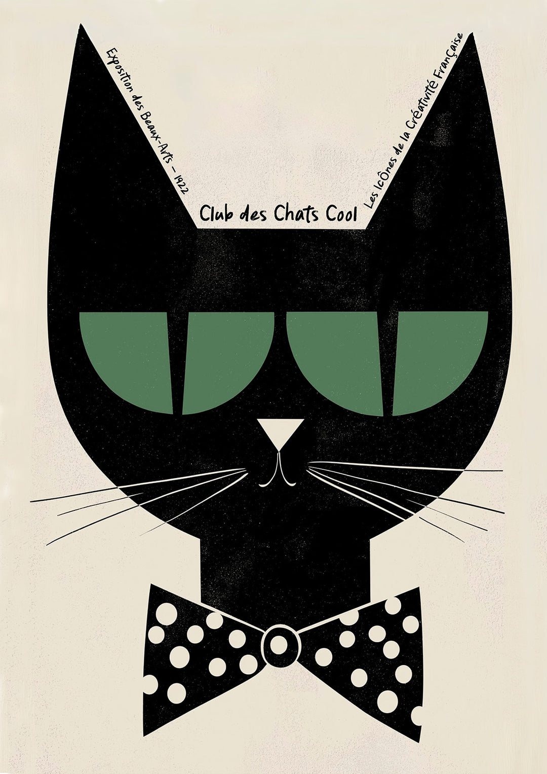 Club Des Chats Cool French Vintage Print - Style My Wall,frame