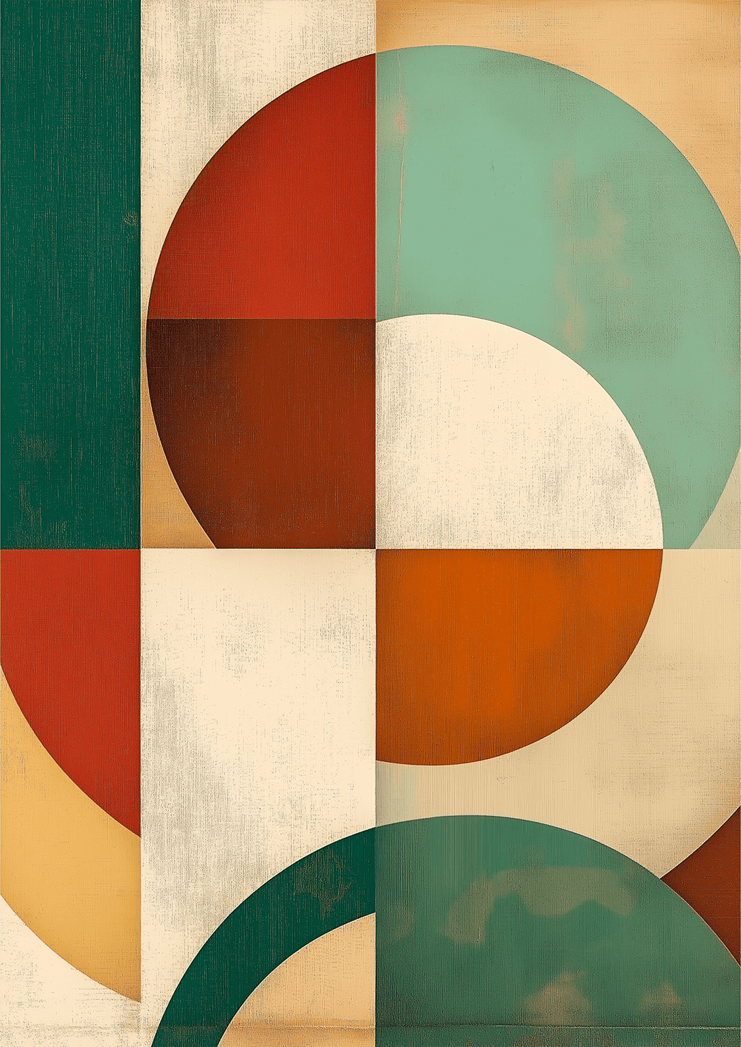 Colour Circle Abstract Puzzle Wall Print - Style My Wall,frame