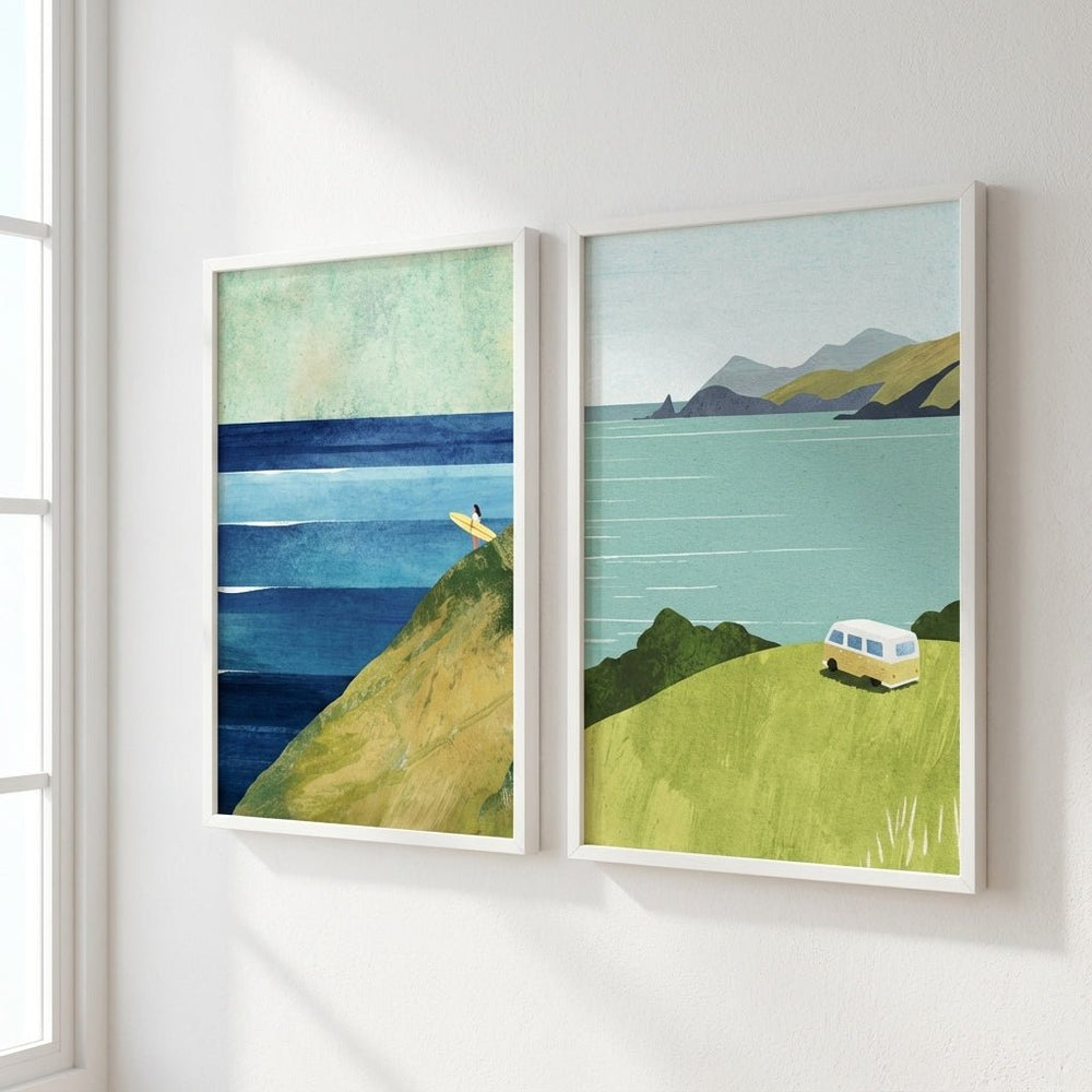 Countryside Surf Abstract Painting Pair by Henry Rivers wall - art - picture - poster