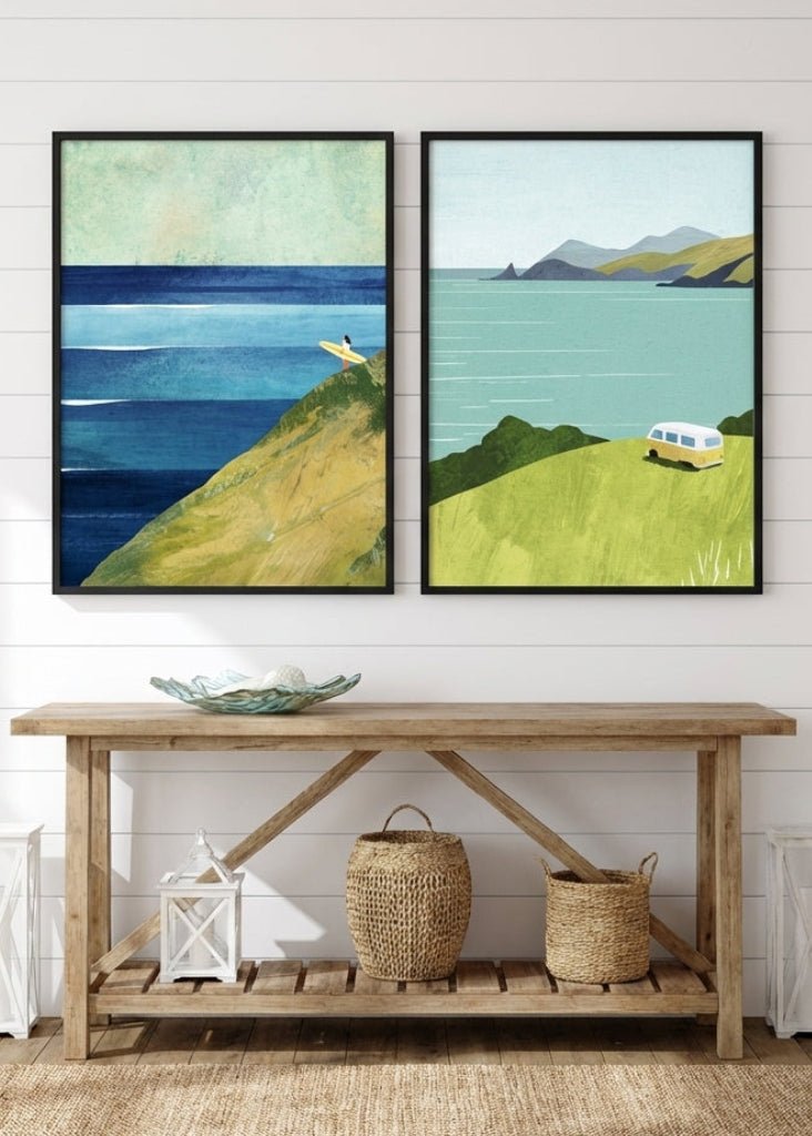 Countryside Surf Abstract Painting Pair by Henry Rivers wall - art - picture - poster