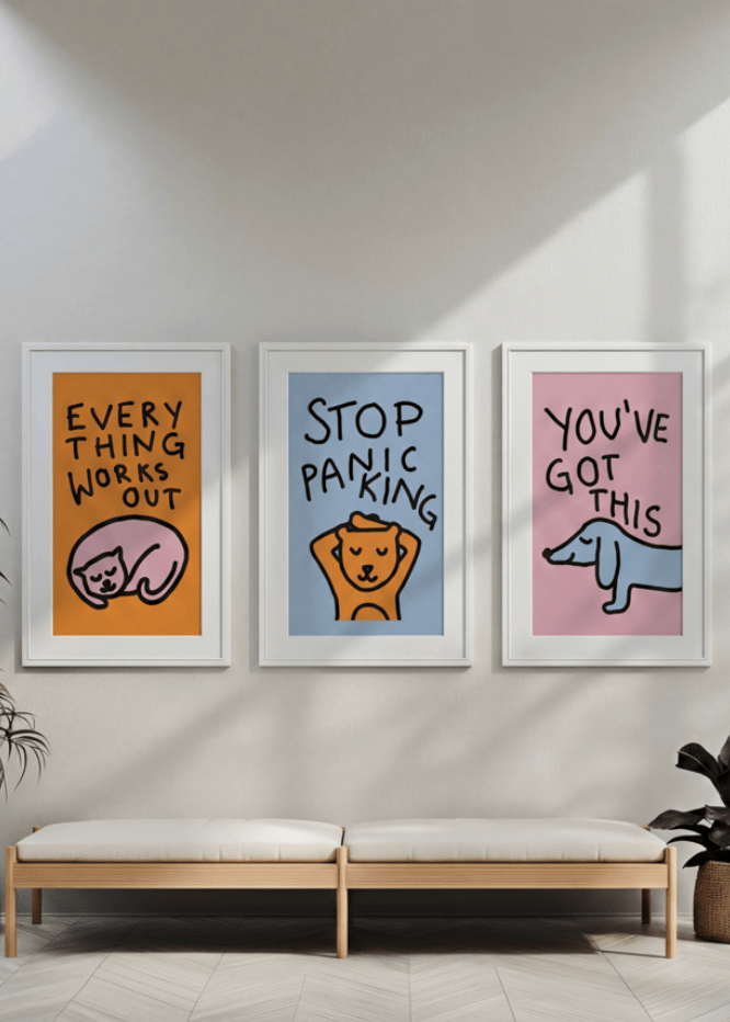 Everything Works Out Trio by Lucia Sankovic wall - art - picture - poster