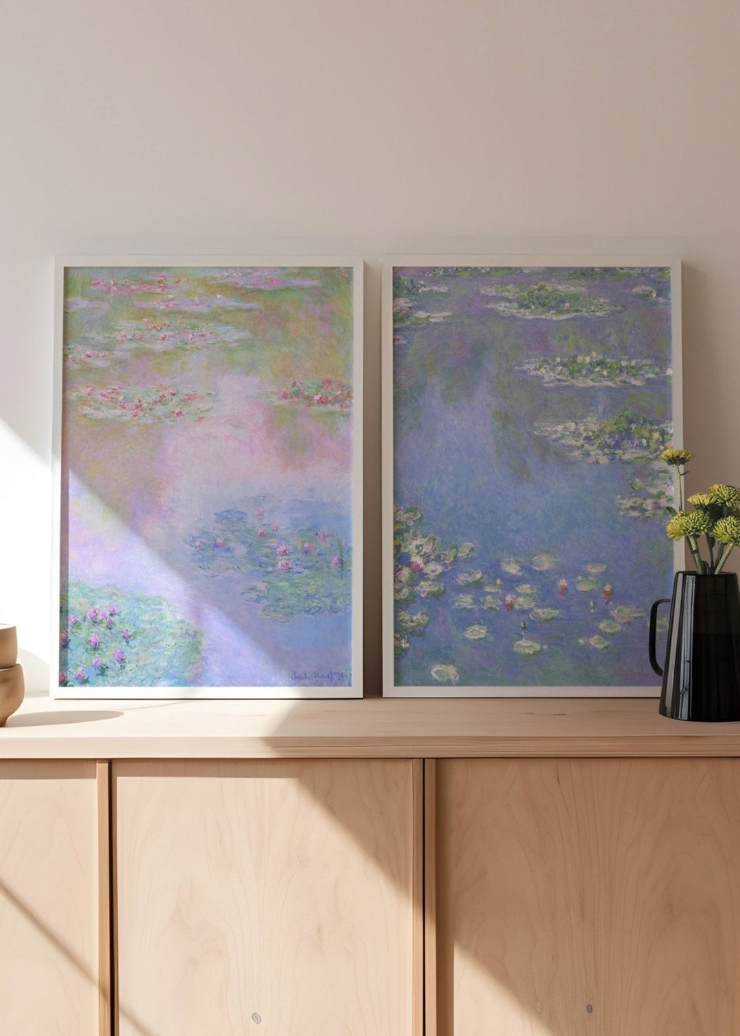 Exhibition Lillies Prints Set of 2 by Claude Monet wall - art - picture - poster