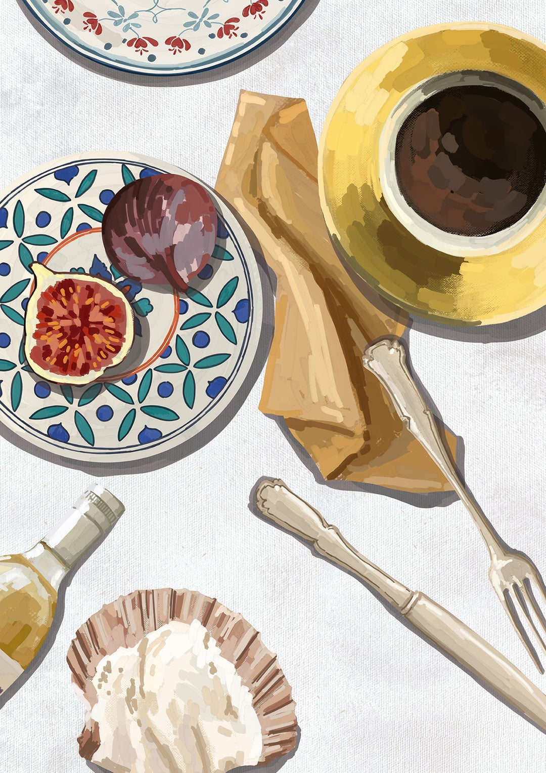 Fig & Coffee Breakfast Art - Style My Wall,frame