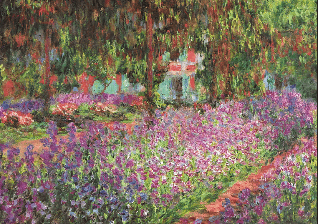 Flowers Garden Print by Monet,frame