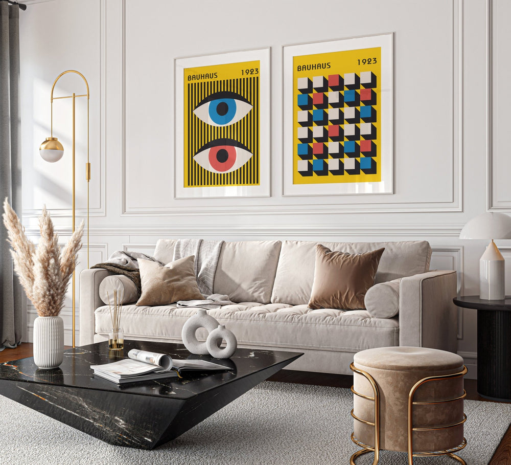Form & Function Yellow Bauhaus Pair wall - art - picture - poster
