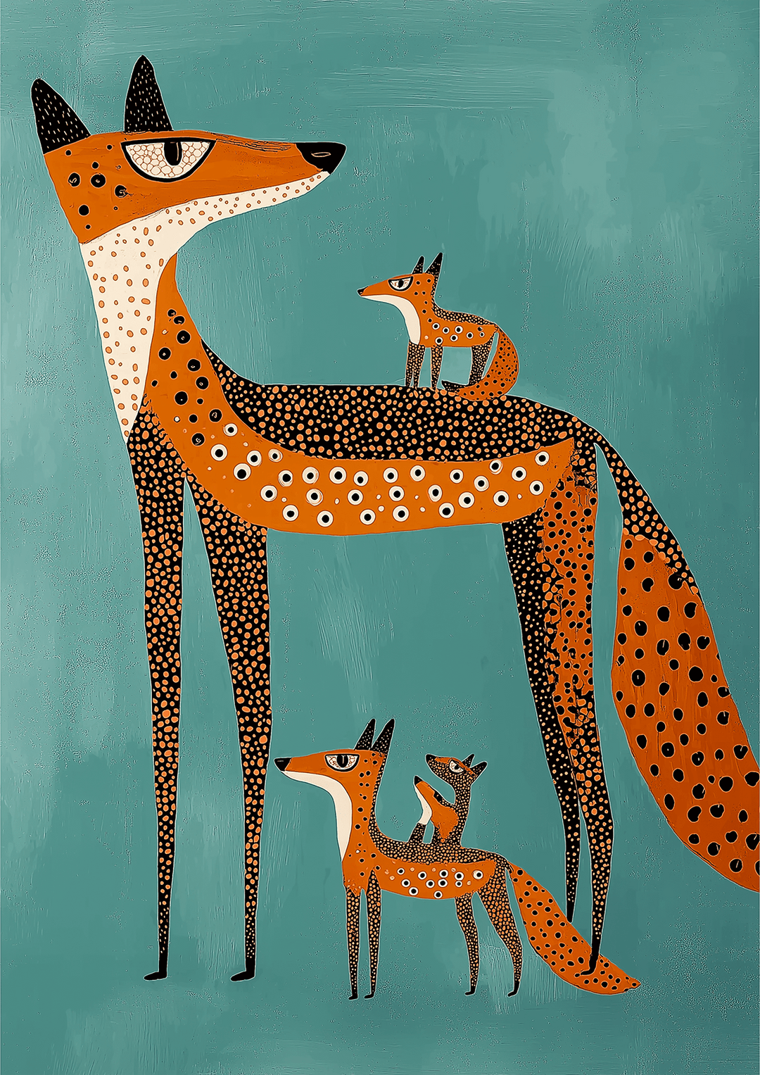 Fox Family Kids Art Print - Style My Wall,frame