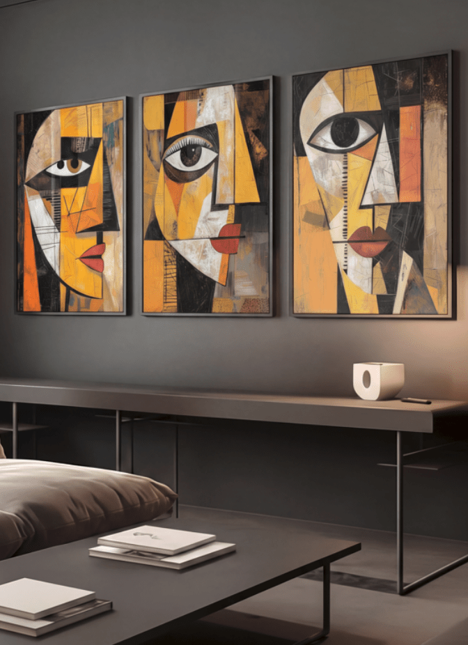 Fragments of Expression Cubism Trio Wall Art wall - art - picture - poster