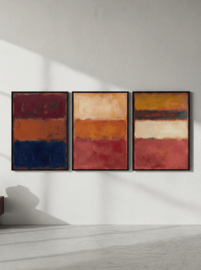 Full of Colour Trio Mark Rothko Inspired Abstract Wall Art wall - art - picture - poster