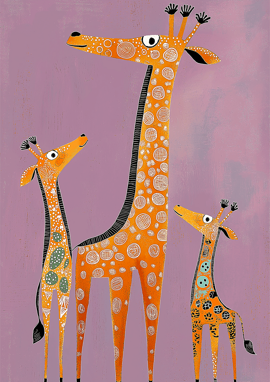 Gentle Giraffes Kids Art Print - Style My Wall,,frame