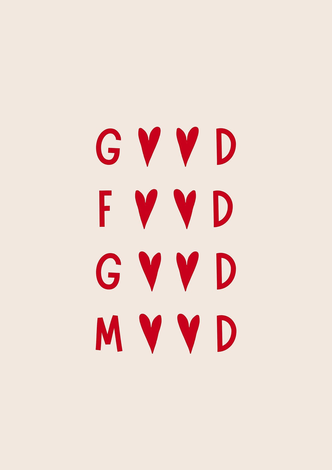 Good Food Good Mood Heart Print - Style My Wall,frame