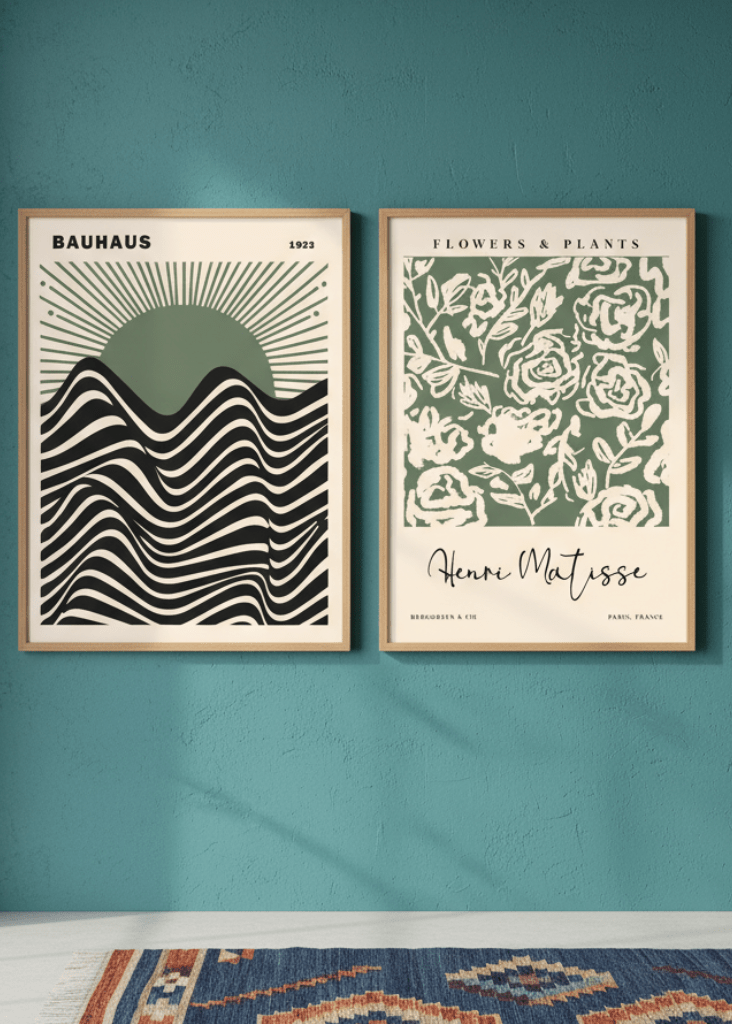 Green Bauhaus & Matisse Set of 2 Exhibition Prints wall - art - picture - poster