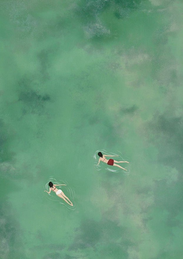 green ocean swimming -frame