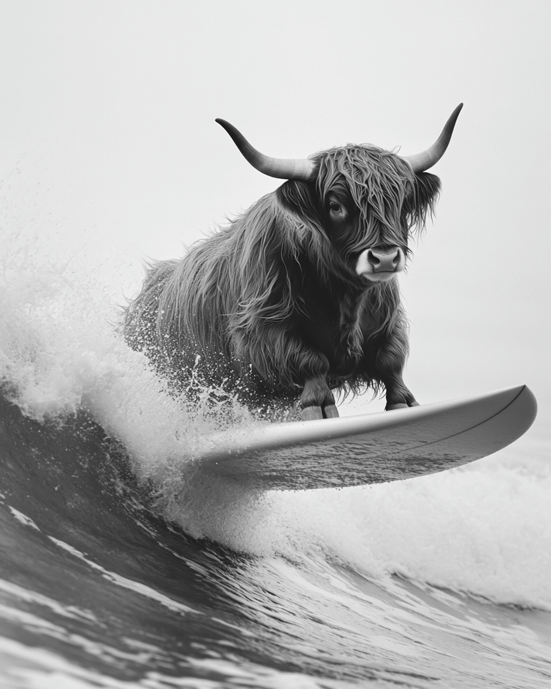 Highland Cow Surf - Style My Wall,frame
