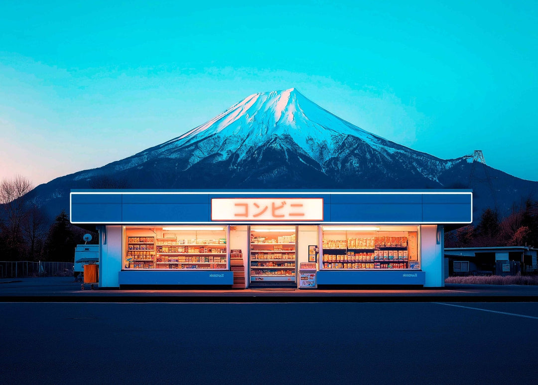 Japanese Convenience Store Mt Fuji Wall Photo Print - Style My Wall,frame