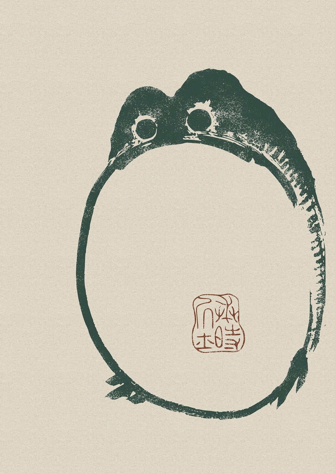 Japanese Toad Black Wall Art by Matsumoto Hoji - Style My Wall, framed