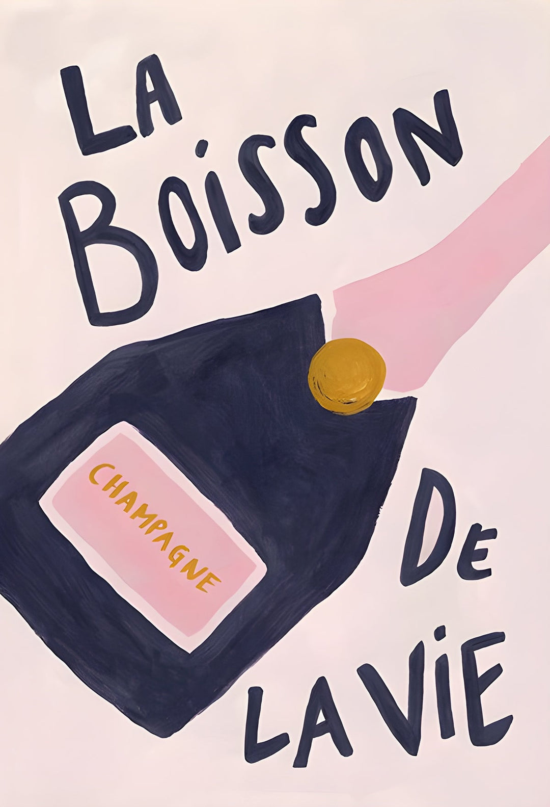 La Boisson De La Vie Champagne Print - Style My Wall framed