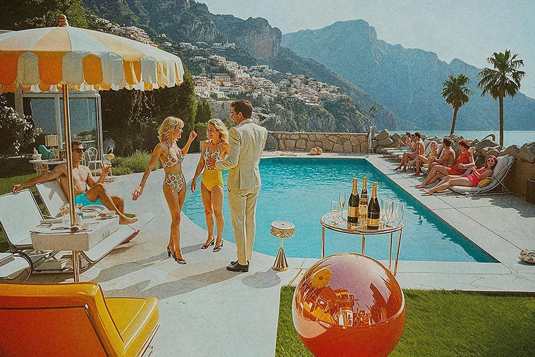 La Dolce Vita Poolside Party Retro Print - Style My Wall,frame
