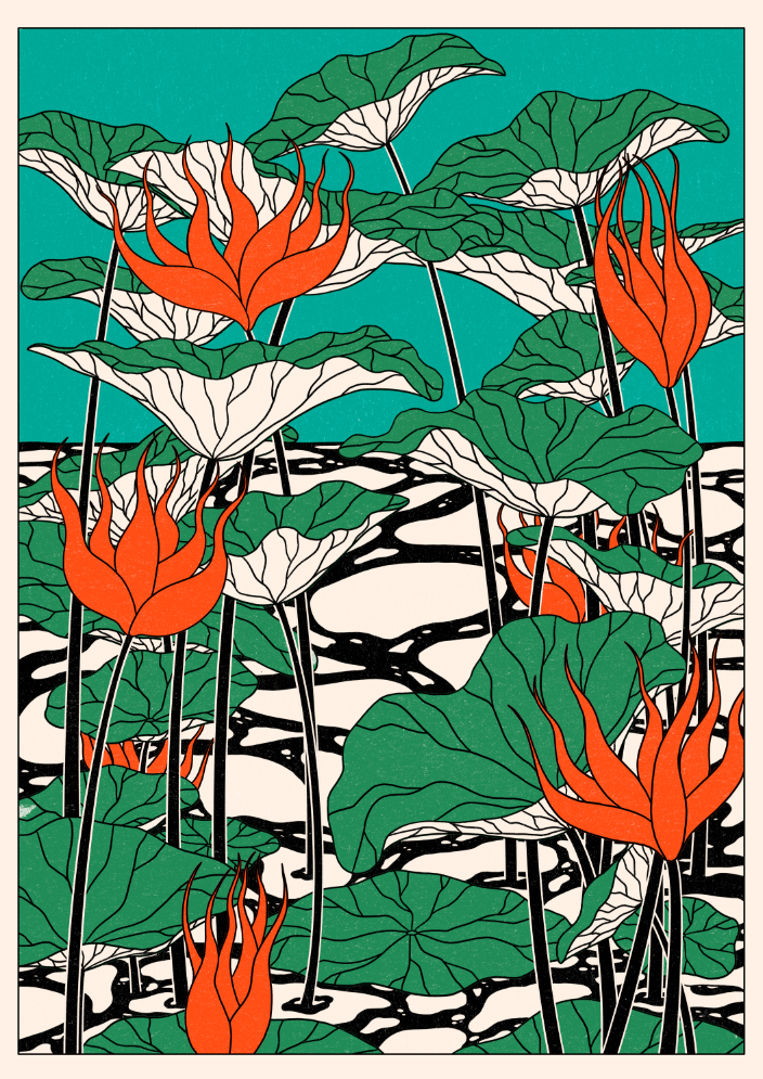 Livin La Vida Lotus Gruen by Lisa Goebel frame